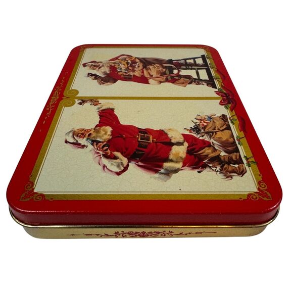Vintage 1994 Coca Cola Coke Santa Tin Playing Cards Santa - 2 Complete Decks - Picture 6 of 10